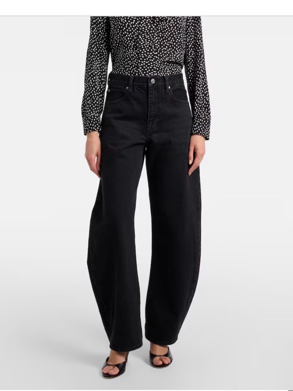 Frame Denim Black High-Rise Wide Leg Jeans